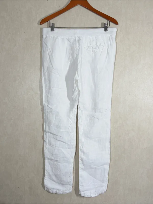 Standard James Perse Women’s 100% Linen Pants Drawstring Minimalist White 2/US 6 - Image 4