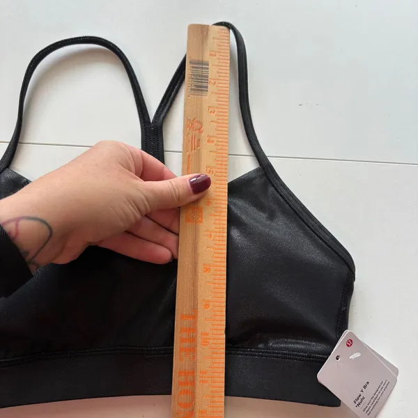Lululemon Flow Y Bra Nulu Womens 4 Black Shimmer LW2DCQS RFXB Activewear - Image 7