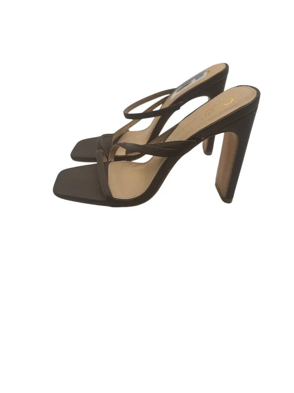 Olivia Ferguson Size 5.5 Strappy Brown Square-Toe High Heel Sandals Womens - Image 2