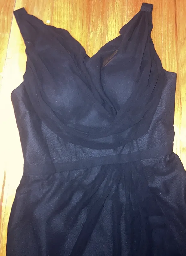 Women’s STACEES Formal Black Sweetheart Sweep Train Dress Size 12 Bust 39 New - Image 7