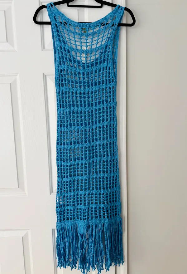 Anthropologie Celandine Crochet Fringe Midi Dress, Size S/M - Image 11