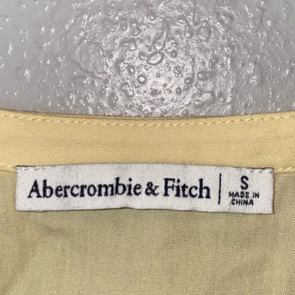 Abercrombie Yellow‎ Crop Top Tie Front Cottagecore Romantic Small - Image 3