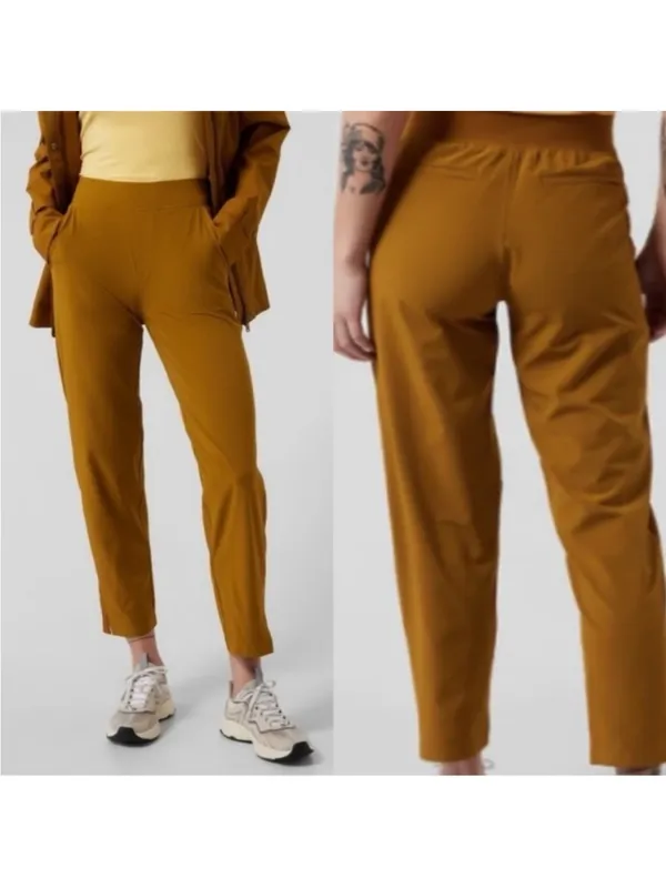Athleta Brooklyn Ankle Pant Women in Brass Yellow Size 4 #198671 - Image 2
