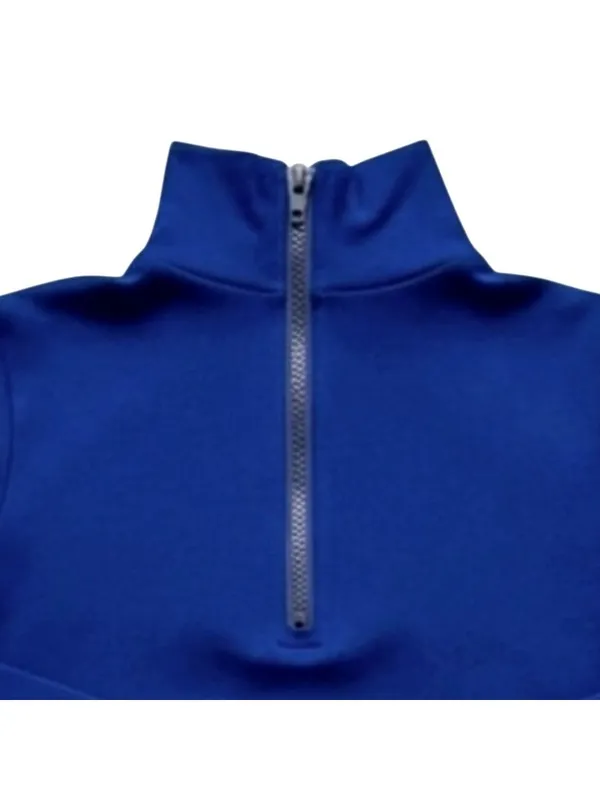 Body Wrappers Adult S Royal Blue Turtleneck Leotard Cheer Snap Crotch Zip Back - Image 5