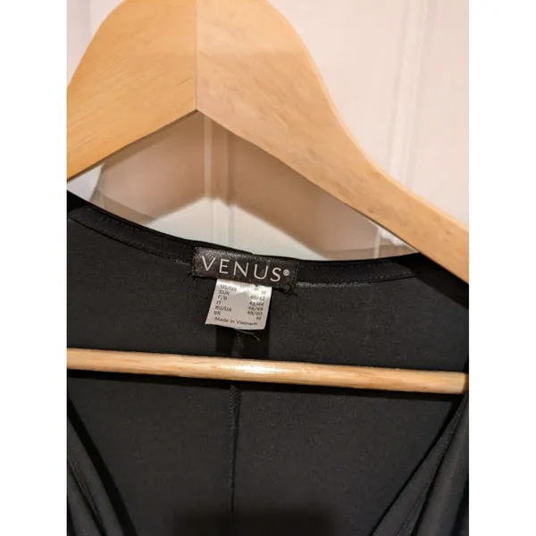 Venus Dress Black Long Sleeve Bodycon Size M With Gold Lace Cutouts - Image 8