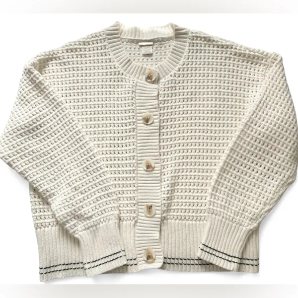Magaschoni Cream Open-Knit Cardigan - Image 6