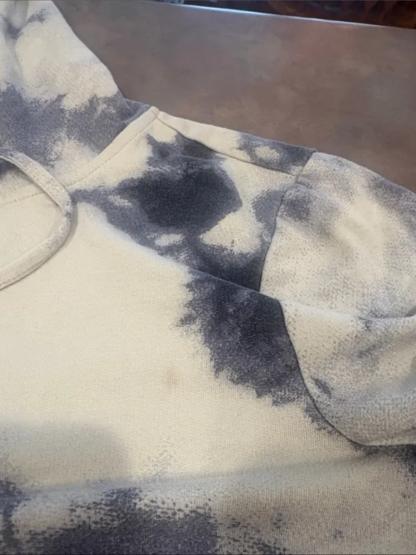 Boutique Brand Size Small Blue Tie Dye Hooded Sweatshirt - Image 5