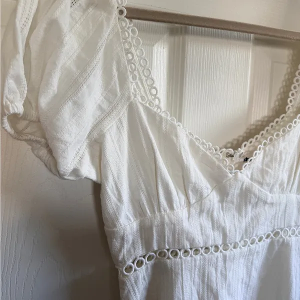 Showpo White Lace Trim Peasant Dress - Image 5