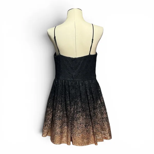 B. Darlin Mini Prom Cocktail Party Dress Lace Sequin Black Copper 15/16 - Image 4