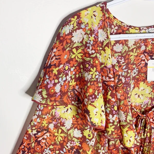 Free People Say it to me red sienna floral printed bodysuit size M - Image 7