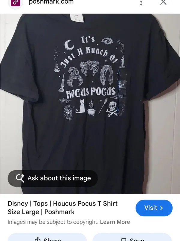 Disney Black Hocus Pocus Graphic Tee | Size XL Halloween - Image 12