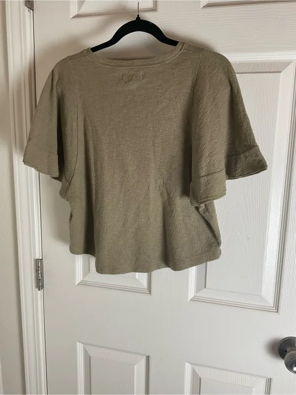 Madewell Texture & Thread Flutter-Sleeve Women’s Top size Small - Image 7