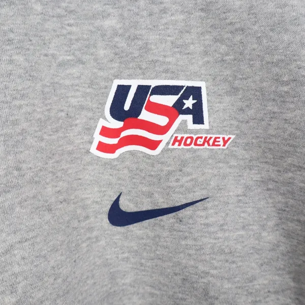 Nike Phoenix Crop Quarter Zip USA Hockey Fleece Sweatshirt Grey Large - Image 4
