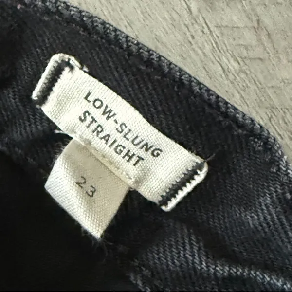 Madewell Low Slung Straight Jeans Black Button Fly 23 Waist - Image 5