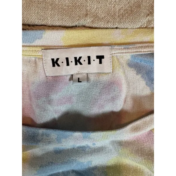 KIKIT Women Pastel Tie Dye Long Sleeve Top Size Large Pink Blue Yellow - Image 6