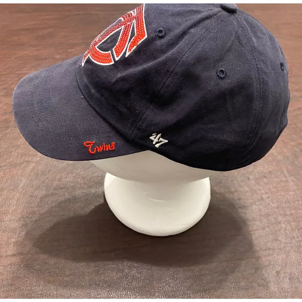 Minnesota Twins Womens Adjustable Hat Navy Sequin TC Logo MLB Baseball Cap Faded - Image 2