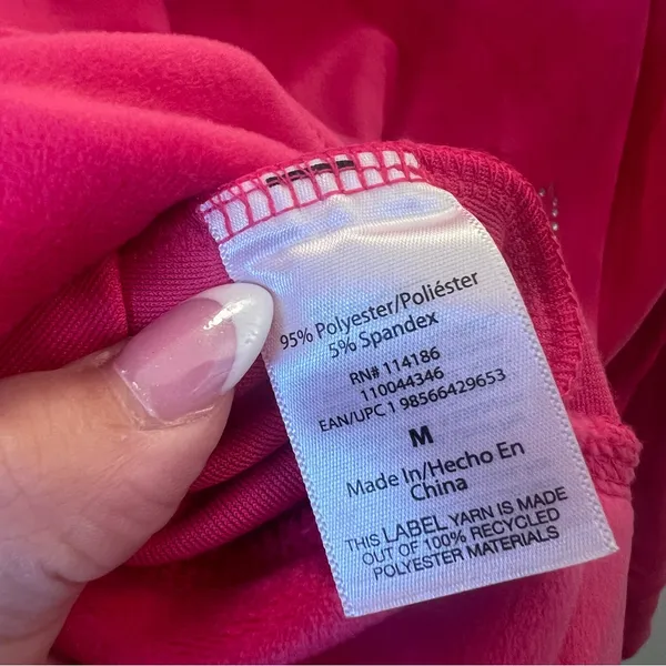 Juicy‎ Couture Velour Zip Hoodie Pink Rhinestone Logo NWT Size M - Image 10