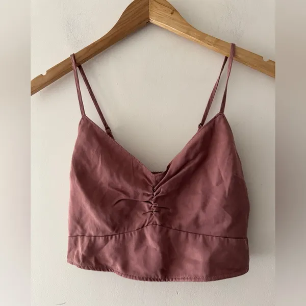 Abercrombie & Fitch‎ Mauve Pink Cropped Smock Back Tank Top - Image 2