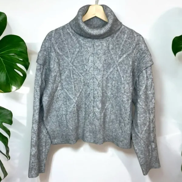 Elie Tahari Chunky Cable Knit Turtleneck Ski Sweater - Image 4