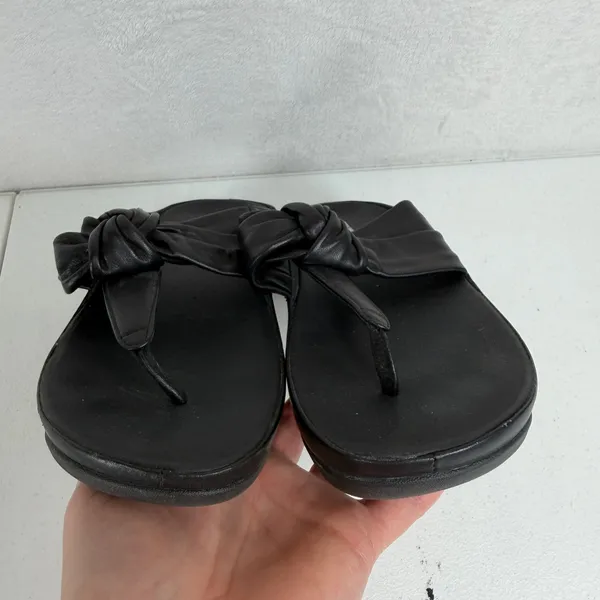 FitFlop 7.5 Twiss II Knotstrap All Black Wedge Platform Microwobbleboard FJ2-090 - Image 8
