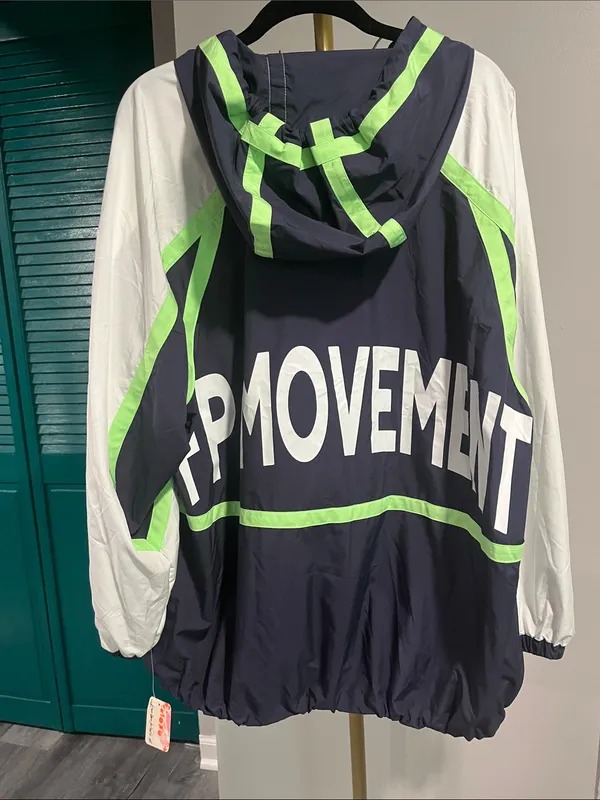 Free People movement Care FP Like The Wind Logo Jacket. NWT. Navy combo - Image 9