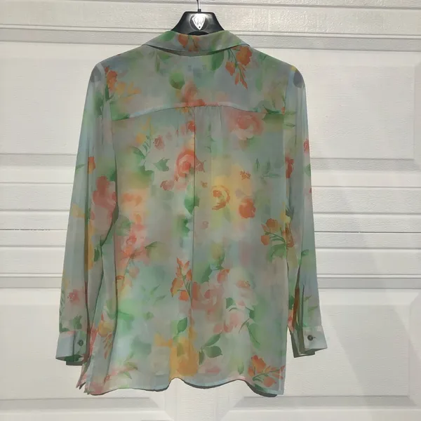 J. Jill Sheer Floral Pastel Business Casual Blouse - Image 6