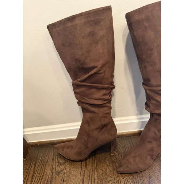 Open Edit Ariana Pointed Toe Knee High Brown Sz 8 NEW - Image 9