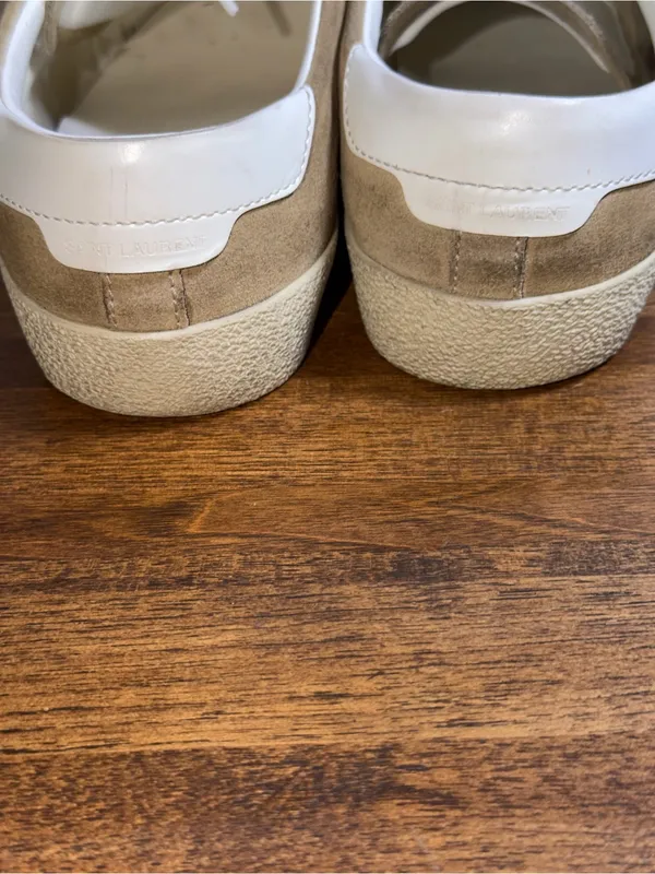 Saint Laurent Court ClassicSL/06 Beige Leather and‎ Suede Low Top Sz 39.5/9-9.5 - Image 6