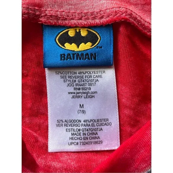 Batman Harley Quinn Women’s Red Black Long Sleeve Shirt Sz M - Image 2