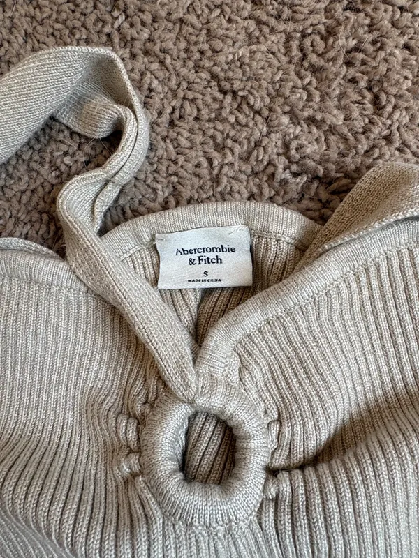 Abercrombie & Fitch Taupe Ribbed Knit Bodysuit - Image 2