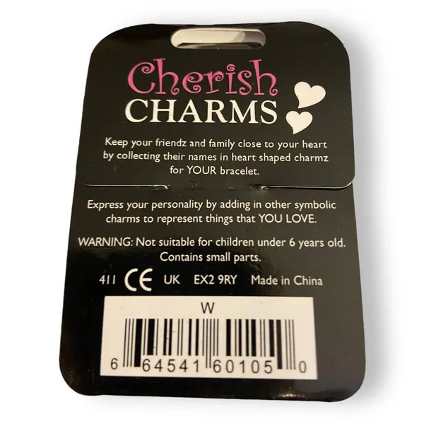 Cherish Charms W Monogram Initial Bracelet Charm NEW NWT Silvertone‎ - Image 3