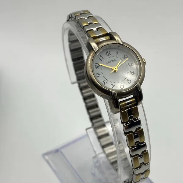 Elegant Ladies' Two-Tone Carriage by Timex Watch Working New Battery - Image 2