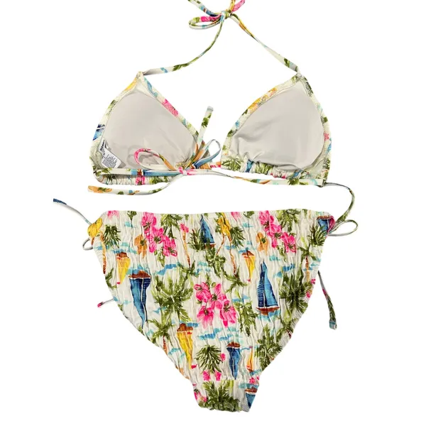 Old Navy Textured Triangle String Bikini Set Top‎ M Bottom S New Swim - Image 3