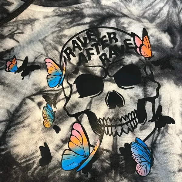 iHeartRaves Rave After Rave Cropped Tie Dye Hoodie - Image 2