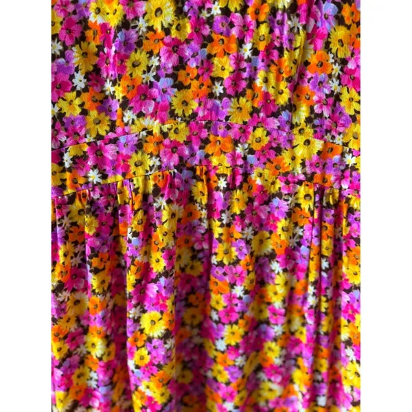Vintage 70s Handmade Floral Puff Sleeve Maxi Dress Empire Waist Cottagecore - Image 15