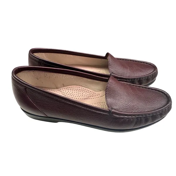 SAS Simplify Everyday Moccasin Loafer Antique Wine Women Sz 9.5N Leather Comfort - Image 5