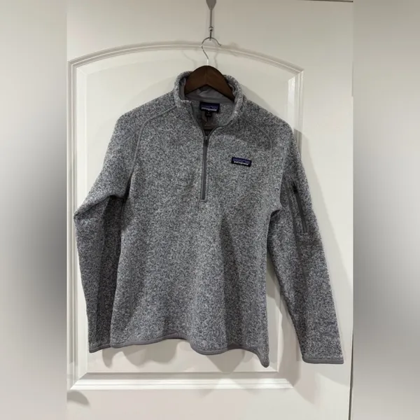 Patagonia Better Sweater Women’s Medium 1/4 Zip Gray Fleece Pullover - Image 2