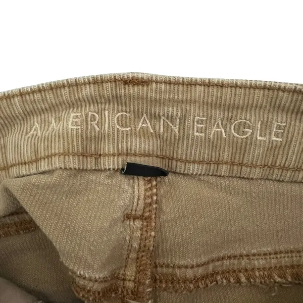 American Eagle Mom Straight Corduroy Pants Tan Khaki Acid Wash Boho Size 4 - Image 7