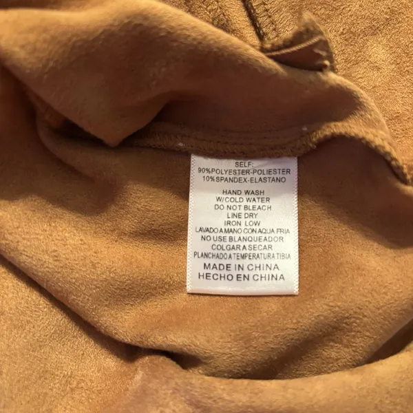 Newbury‎ Kustom Jacket Women's Size S Brown Faux Suede, short, slant zipper - Image 4