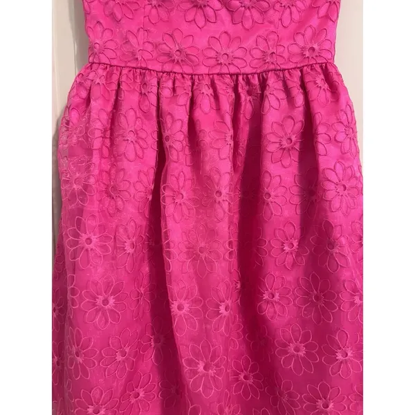 Lilly Pulitzer Peyton Mini Strapless Hoco Dress Floral Bloom Hot Pink Barbiecore - Image 3