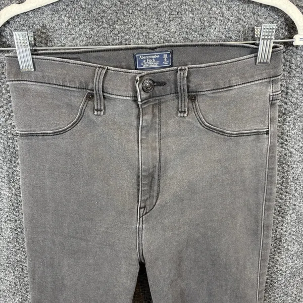 Abercombie And Fitch Jeans Womens 28/6L Gray Faded Denim High‎ Rise Jean legging - Image 2