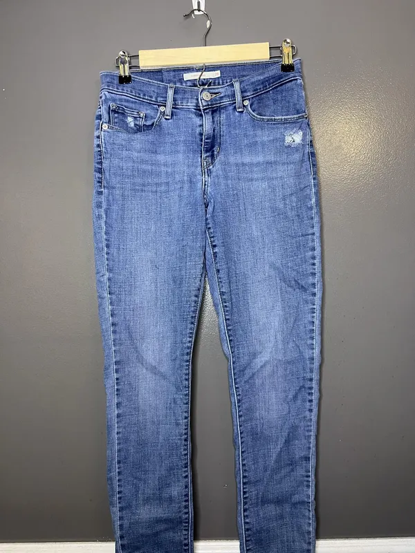 Levis Curvy Skinny Jeans Womens 28 Medium Wash Blue Mid Rise Stretch Denim - Image 2