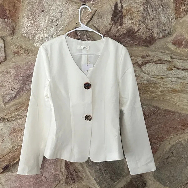 Commense Split Skinny Blazer size large White - Image 3