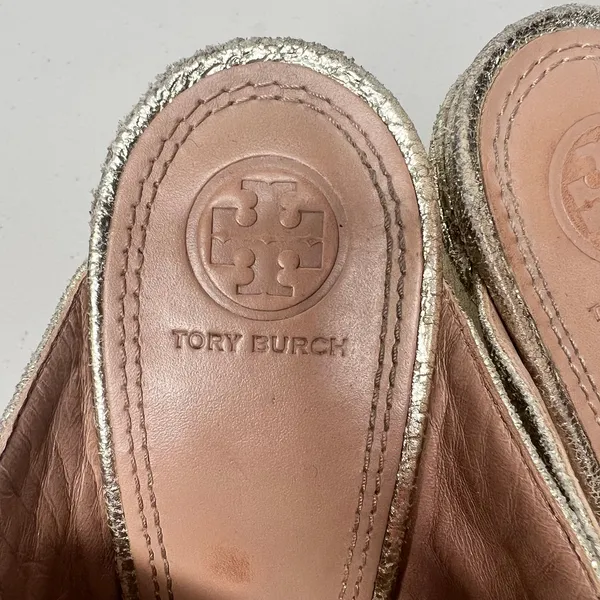 Tory Burch Brida Metallic Mule Sandals Size 8.5 - Image 6