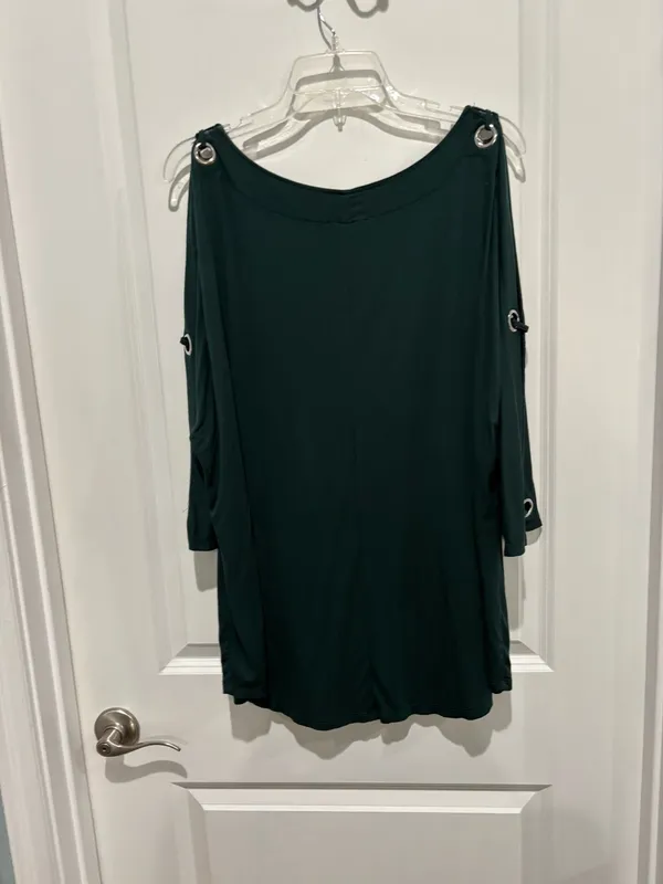 Cable & Gauge Forest Green Blouse, Sz 1X - Image 2