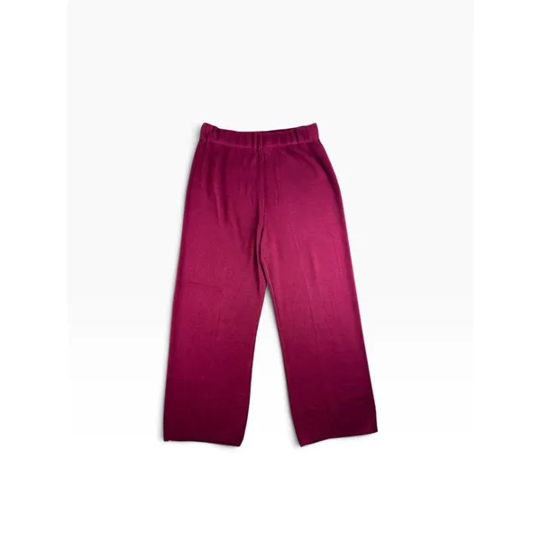 Storybook Knits Burgundy Wide Leg Knit Pants Womens Medium Elastic Waist Relax - Image 7