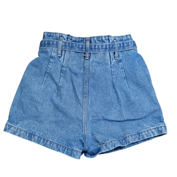 Abercrombie & Fitch Natural Rise Shorts Women 25 0 Denim Paperbag Button‎ Fly - Image 2