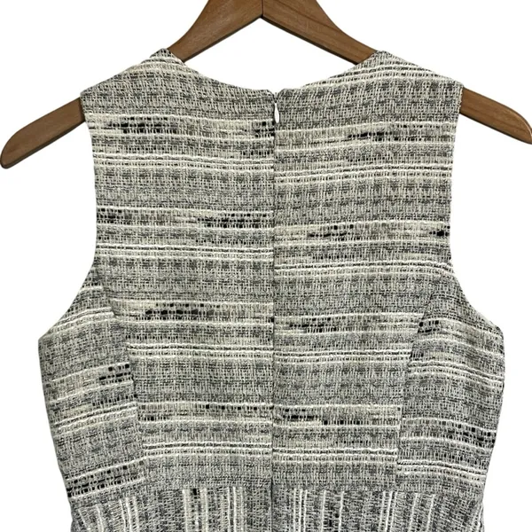 CeCe Cynthia Steffe Metallic Tweed Dress White Sz 2 - Image 7