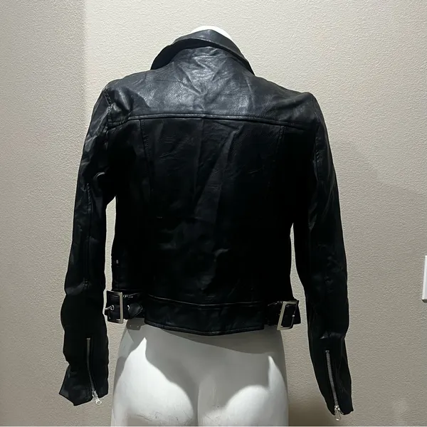 Love tree black faux leather jacket - Image 3