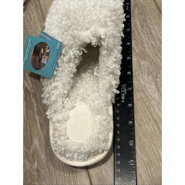 RockDove Women's Twirl Fleece Cozy Scuff Slippers Indoor Non-Slip Sz 7-8 M White - Image 7